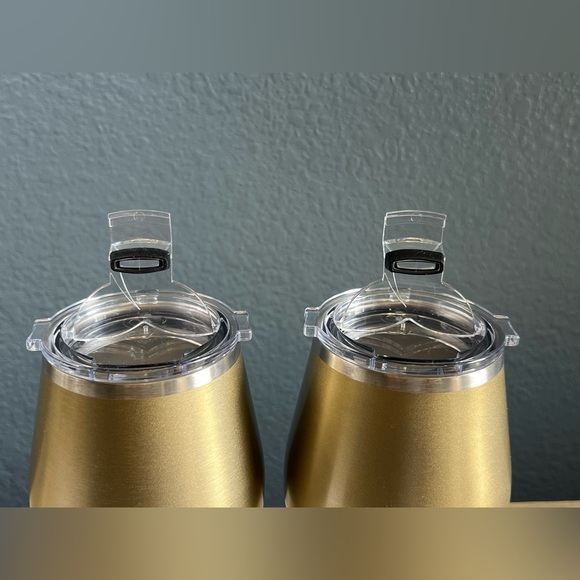 🆕 ORCA Metallic Gold Stemmed Wine Tumblers with Lids - Picture 5 of 7